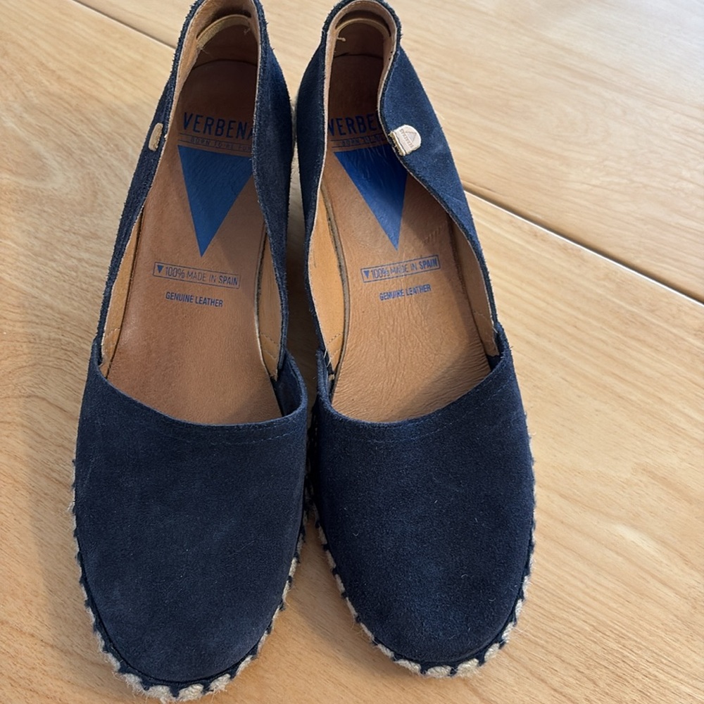 Verbenas Women's Carmen Navy Suede Espadrille Wedge Slip-On Shoes. Size 39 - Picture 2 of 10